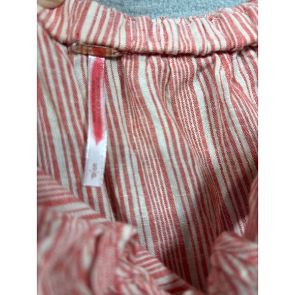 Free People Hello There Beautiful Off Shoulder Striped Top Linen Blend - Picture 2 of 5